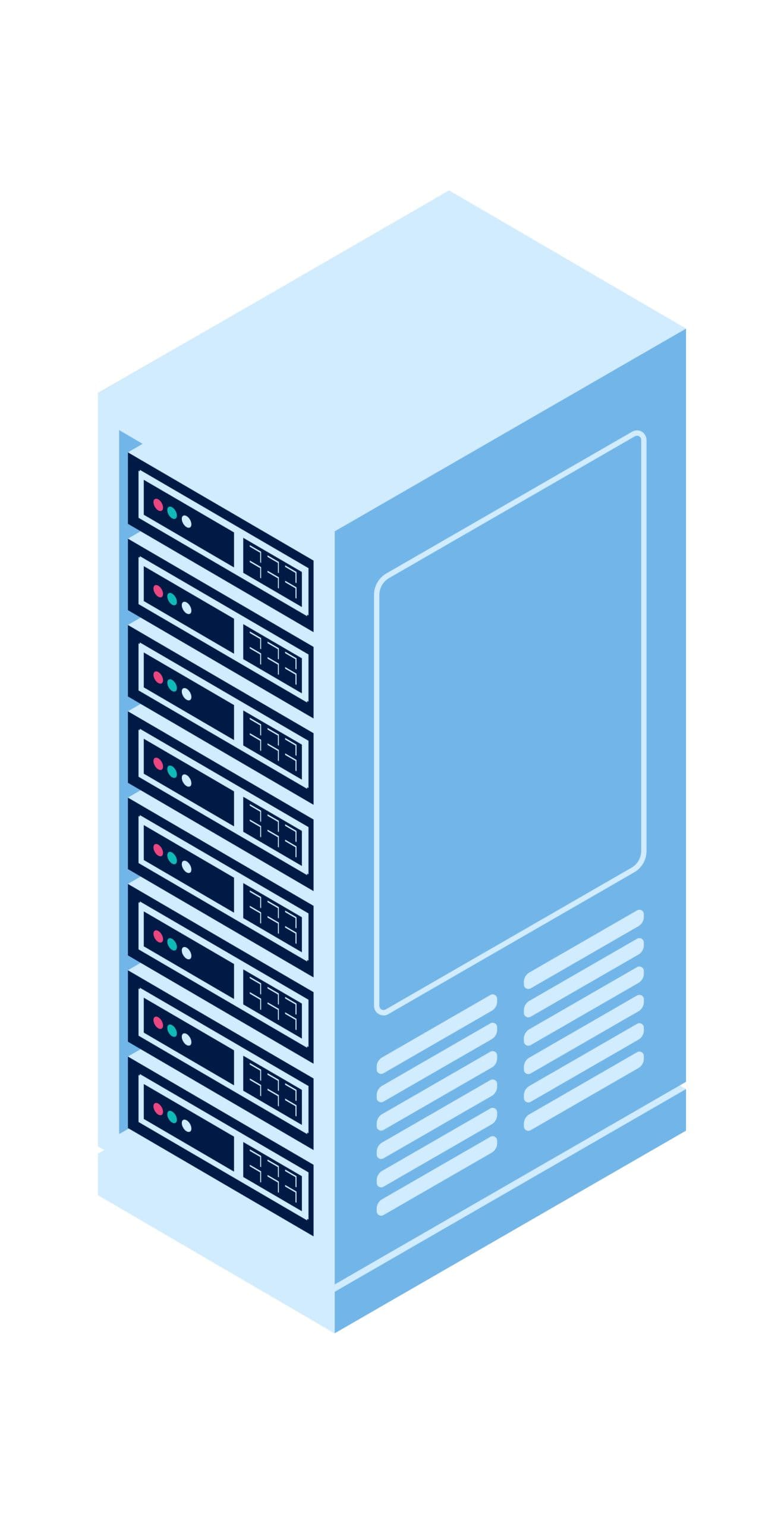 Server rack isolated isometric vector icon
